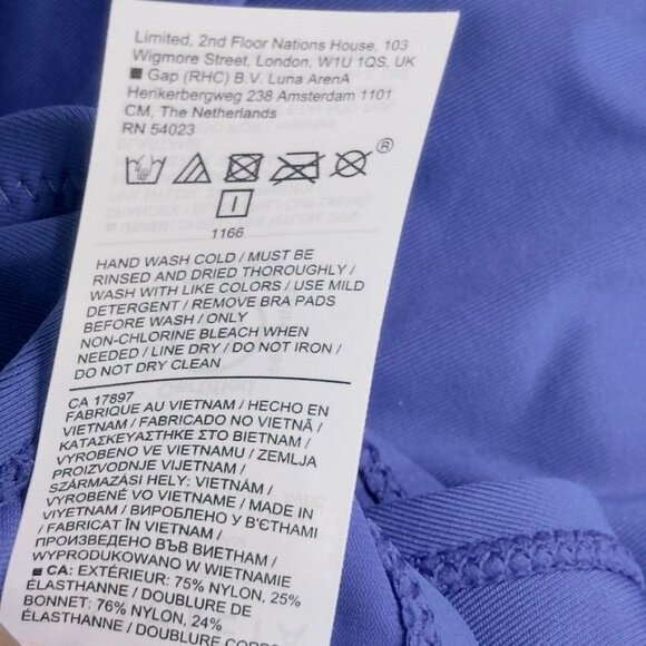 ATHLETA Women's Tankini Top Nylon Blue Open Back Women's Size 34B/C - Picture 8 of 9